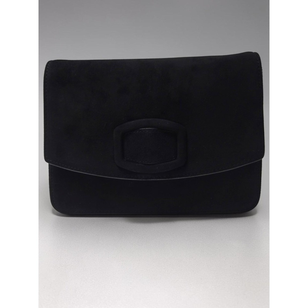 Hobbs London Black Suede Leather Convertible Clutch Shoulder Bag